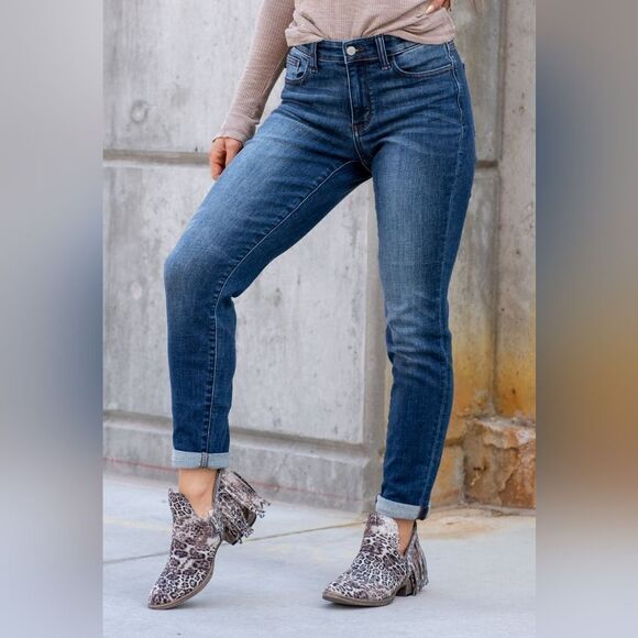 Plus Size! 7Seven Stretch D Lightly Distressed/ Vintage Denim Ankle Jeans - Picture 2 of 13